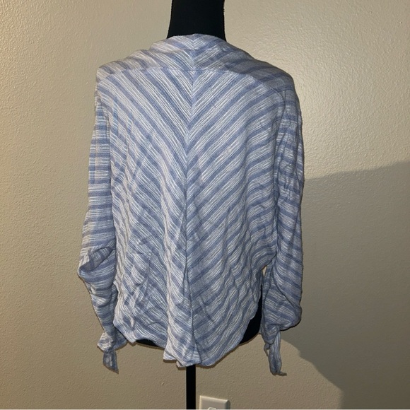 Free People Striped Blue and White Blouse - Picture 4 of 7